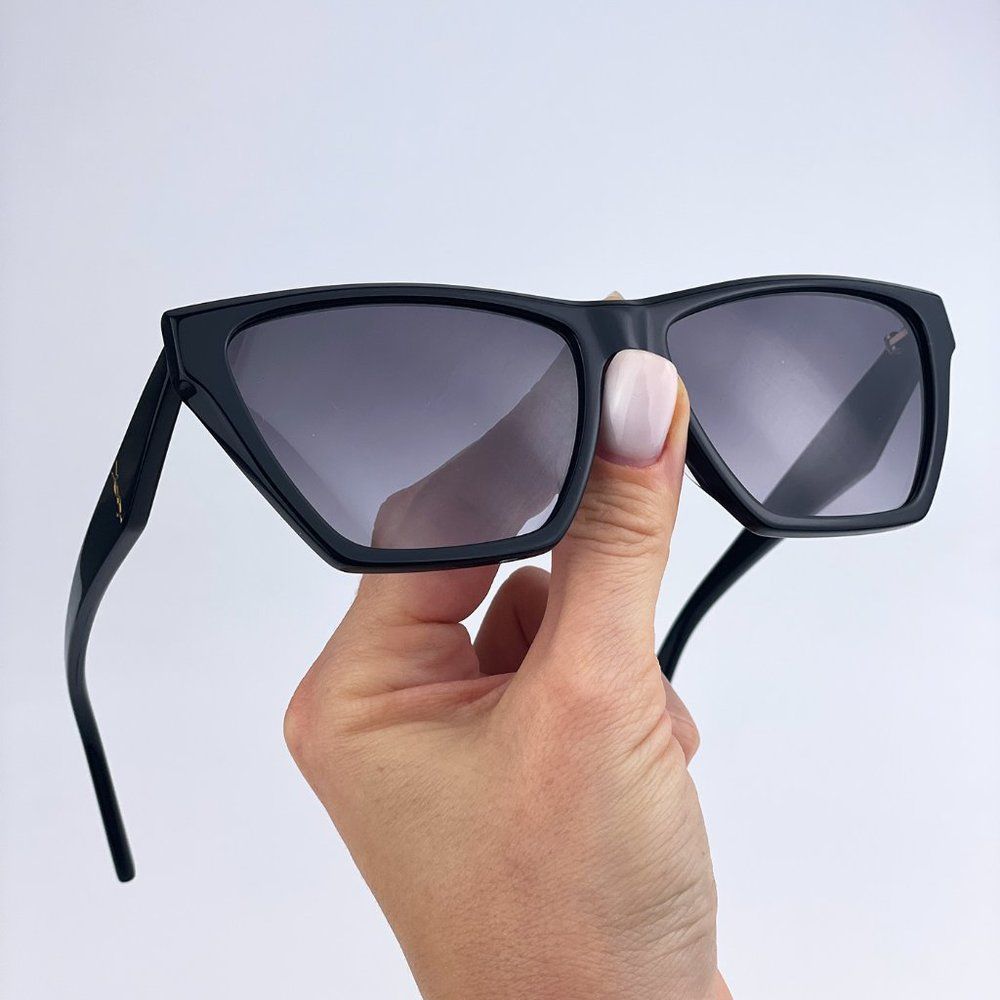 🔥 Saint Laurent SLM103 001 Sunglasses Black Gray Gradient Cat Eye Women - Picture 12 of 13